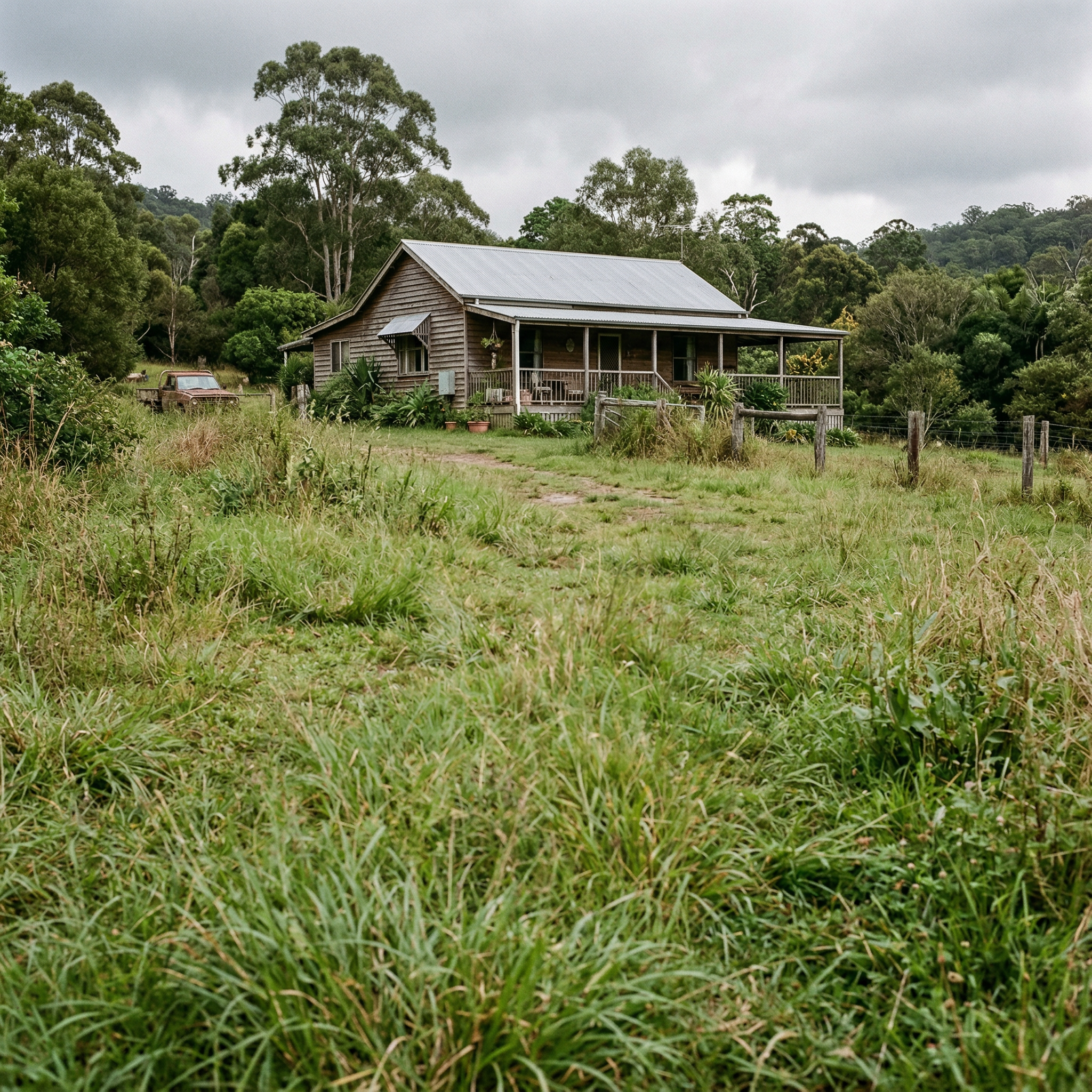 Overgrown acreage property showing signs it needs better mowing