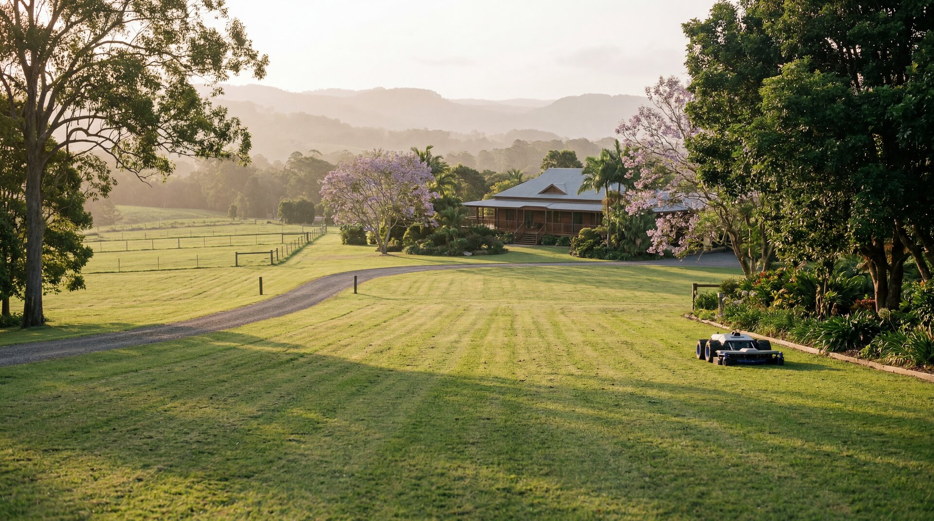 Pristine mowing stripes on a Northern Rivers acreage property
